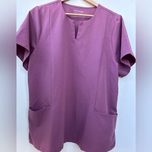 Mandala mauve notch neck scrub top with pockets Size XL #scrubs #medical